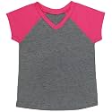 ToBeInStyle Kids Boys Girls Cotton Jersey Contrast Raglan V-Neck Tee T-Shirts