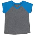 ToBeInStyle Kids Boys Girls Cotton Jersey Contrast Raglan V-Neck Tee T-Shirts