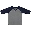 ToBeInStyle Kids Boys Girls Cotton Jersey Contrast Raglan V-Neck Tee T-Shirts