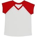 ToBeInStyle Kids Boys Girls Cotton Jersey Contrast Raglan V-Neck Tee T-Shirts