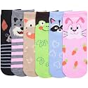 ToBeInStyle Pack of 6 Printed &amp; Solid Low Cut Ankle Socks - Kid’s &amp; Adults