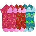 ToBeInStyle Pack of 6 Printed &amp; Solid Low Cut Ankle Socks - Kid’s &amp; Adults