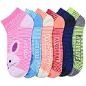 ToBeInStyle Pack of 6 Printed &amp; Solid Low Cut Ankle Socks - Kid’s &amp; Adults