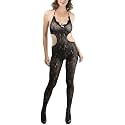 ToBeInStyle Women’s Assorted Bodystocking Sheer Opaque or Fishnet Crotchless Lingerie Bodysuit