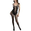 ToBeInStyle Women’s Assorted Bodystocking Sheer Opaque or Fishnet Crotchless Lingerie Bodysuit