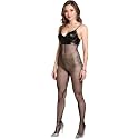 ToBeInStyle Women’s Bodystocking Crotchless Peek-A-Boo Fishnet Lace Bodysuit