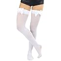 ToBeInStyle Women’s Opaque Long Thigh High Stockings w/Decorative Front Satin Bow