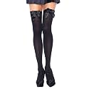 ToBeInStyle Women’s Opaque Long Thigh High Stockings w/Decorative Front Satin Bow