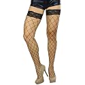 ToBeInStyle Women’s Vibrant Large Net Fishnet Thigh High Elastic Nylon Novelty Stockings