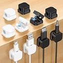 Tobfit 10-Pack Magnetic Cable Clips – Strong Adhesive Cord Holder for Desk, Phone Charger, Computer, Car &amp; Home Office Cable Management-Black+White