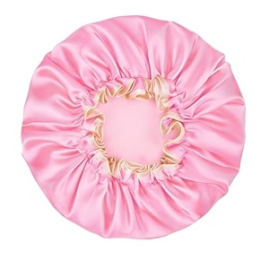 tobfit double layer waterproof shower cap with elastic band  reusable bath cap for women large waterproof plastic shower hat for long short amp curly hair ideal for spa amp salon
