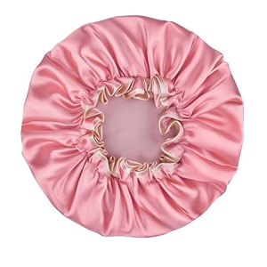 tobfit double layer waterproof shower cap with elastic band  reusable bath cap for women large waterproof plastic shower hat for long short amp curly hair ideal for spa amp salon