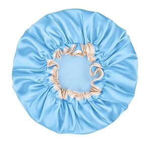 tobfit double layer waterproof shower cap with elastic band  reusable bath cap for women large waterproof plastic shower hat for long short amp curly hair ideal for spa amp salon