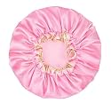 Tobfit Double Layer Waterproof Shower Cap with Elastic Band – Reusable Bath Cap for Women, Large Waterproof Plastic Shower Hat for Long, Short & Curly Hair, Ideal for Spa & Salon