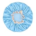 Tobfit Double Layer Waterproof Shower Cap with Elastic Band – Reusable Bath Cap for Women, Large Waterproof Plastic Shower Hat for Long, Short & Curly Hair, Ideal for Spa & Salon