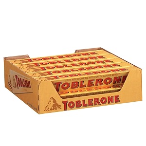 toblerone milk chocolate with honey and almond nougat pack of 12 x 100 g - 1200 gm
