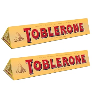 toblerone milk chocolate with honey and almond nougat pack of 2 x 100 g200 grams