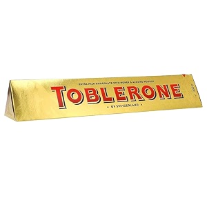 toblerone swiss milk chocolate with honey amp almond nougat pouch 360 g 388 gm