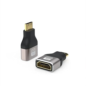 tobo 8k mini hdmi male to hdmi female adapter 48gbps hdmi to mini hdmi adapter standard mini hdmi 21 version extension adapter conversion for laptop camera projector hdtv 2 pack-td-952h