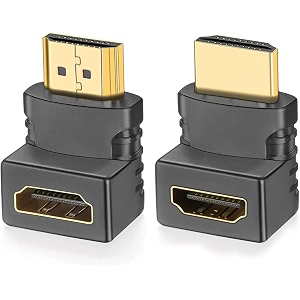 tobo hdmi male to female adapter converter extender 2 pack 90 degree up and 270 degree down each compatible with 3d 4k uhd nitendo switch pc laptop projector monitor tv stb soundbar-td-480h