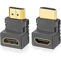 Tobo HDMI Male to Female Adapter Converter Extender 2 Pack 90 Degree UP and 270 Degree Down Each Compatible with 3D 4K UHD Nitendo Switch PC, Laptop, Projector, Monitor, TV, STB, Soundbar-TD-480H.