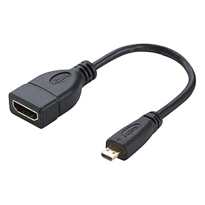 tobo micro hdtv to hdtv adapter cable support hdr arc 3d with golden plated micro hdmi male to hdmi female connectorblack td-274tc