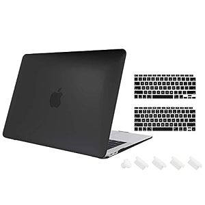 tobo plastic hard shell case compatible with newest air 13 inch release 2020 2019 2018  a2337 m1 a2179 a1932  with keyboard cover touch id protective case army-black - td-092cc