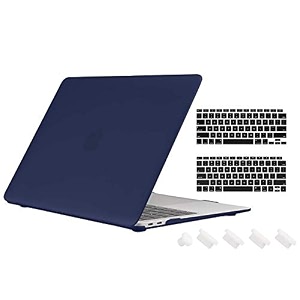 tobo plastic hard shell case compatible with newest air 13 inch release 2020 2019 2018  a2337 m1 a2179 a1932  with keyboard cover touch id protective case army-black - td-092cc
