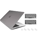 Tobo Plastic Hard Shell Case Compatible with Newest Air 13 inch Release 2020 2019 2018 [ A2337 M1 A2179 A1932 ] with Keyboard Cover Touch ID Protective Case (Grey) - TD-088CC