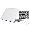 Tobo Plastic Hard Shell Case Compatible with Newest Air 13 inch Release 2020 2019 2018 [ A2337 M1 A2179 A1932 ] with Keyboard Cover Touch ID Protective Case (Frosted-Clear) - TD-094CC-03