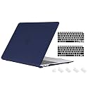 Tobo Plastic Hard Shell Case Compatible with Newest Air 13 inch Release 2020 2019 2018 [ A2337 M1 A2179 A1932 ] with Keyboard Cover Touch ID Protective Case (Navy-Blue) - TD-096CC