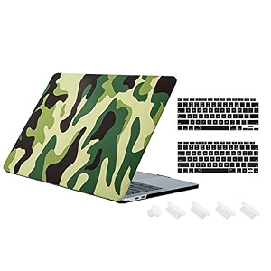 tobo plastic hard shell case for newest air 13 inch release 2020 2019 2018  a2337 m1 a2179 a1932  with keyboard cover touch id protective case army-green - td-089cc
