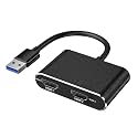 Tobo USB 3.0 to Dual HDMI Adapter - 4K@30Hz and 1080P@60Hz Hdmi Splitter for Dual Monitors, Compatible with Windows/MacOS/Android/Win XP only-TD-962SC