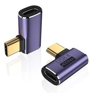tobo usb c 90 degree adapter right angle type c male to female adapter extender support 100w fast charging 40gbps data transfer 8k60hz videotd-944cc pack-of-2