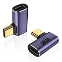 Tobo USB C 90 Degree Adapter, Right Angle Type C Male to Female Adapter Extender Support 100W Fast Charging 40Gbps Data Transfer 8K@60Hz Video(TD-944CC, Pack-of-2)
