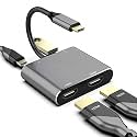 Tobo USB C to Dual HDMI Adapter, 4 in 1 USB Type C Hub with 2 HDMI?4K@30Hz?/USB3.0 /PD Charging, Dual HD Screen Display USB-C Docking Station Compatible with Windows, MacOS (4-in-1) - TD-231TC
