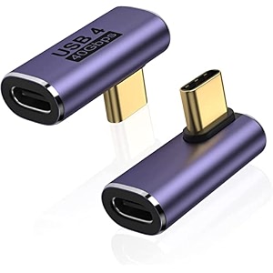 tobo usb c right angle adapter 240w usb adapter 40gbps usb c adapter 90 degree usb c male to female extender support 8k video with led light for ipad macbook tablet phone pack of 2 td-940cc-