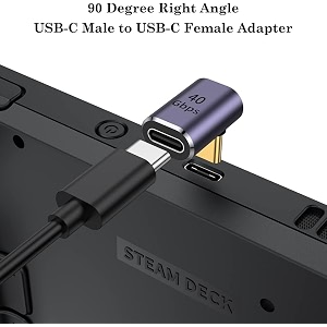 tobo90 degree usb c adapter right angle connector for steam deck switch macbook proair tablet phone and more type c devices td-1026cc pack of 2