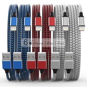 tobuhi phone charger 6pack 3366610 ft nylon braided cable fast charging cord compatible phone 12 11 pro max xs x xr 8 6s plus