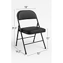 TOBY Metal Folding Chair with Padded Cushion Seat | Heavy-Duty Steel Frame | Comfortable & Durable Vinyl | Portable & Space-Saving Design for Home, Office, Events