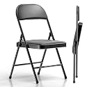 TOBY Premium Heavy-Duty Folding Chair with Padded Seat & Backrest – Black Metal Frame, Space-Saving & Comfortable for Home, Office, and Events