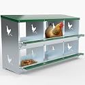 TOCRETOARE 6 Holes Chicken Nesting Boxes for Laying Eggs, Heavy Duty Metal Nest Boxes for Chicken and Poultry to Collect Eggs, Chicken Laying Boxes Hens Chicken Coop Box