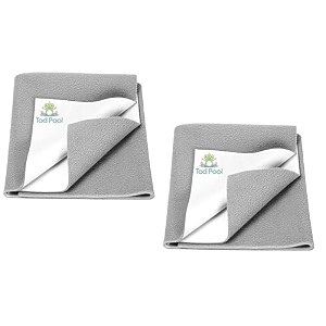 breathable bed protector  anti-piling fleece extra absorbent washable  waterproof quick dry sheet  bed protector sheet for kids and adults 2 grey medium 70x100cm