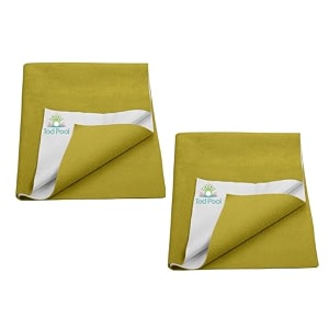 breathable bed protector  anti-piling fleece extra absorbent washable  waterproof quick dry sheet  bed protector sheet for kids and adults 2 gold small 70x50cm