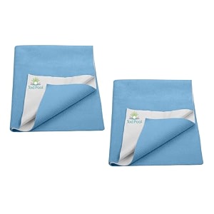 breathable bed protector  anti-piling fleece extra absorbent washable  waterproof quick dry sheet  bed protector sheet for kids and adults 2 blue small 70x50cm