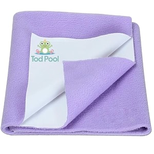 breathable bed protector  anti-piling fleece extra absorbent washable  waterproof quick dry sheet  bed protector sheet for kids and adults 1 voilet small 70x50cm