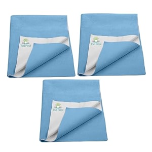 breathable bed protector  anti-piling fleece extra absorbent washable  waterproof quick dry sheet  bed protector sheet for kids and adults 3 blue medium 70x100cm