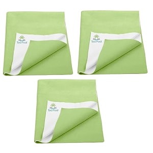 breathable bed protector  anti-piling fleece extra absorbent washable  waterproof quick dry sheet  bed protector sheet for kids and adults 3 light green medium 70x100cm