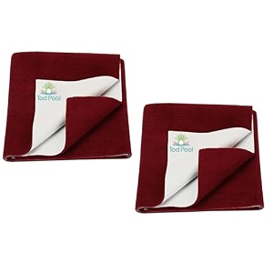 breathable bed protector  anti-piling fleece extra absorbent washable  waterproof quick dry sheet  bed protector sheet for kids and adults 2 maroon small 70x50cm