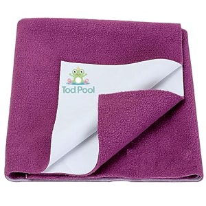breathable bed protector  anti-piling fleece extra absorbent washable  waterproof quick dry sheet  bed protector sheet for kids and adults 1 rani pink small 70x50cm